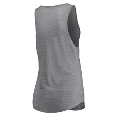 Heathered Gray Philadelphia 76ers Women's Quality Time Open Scoop Neck Tri-Blend Tank Top | NBA