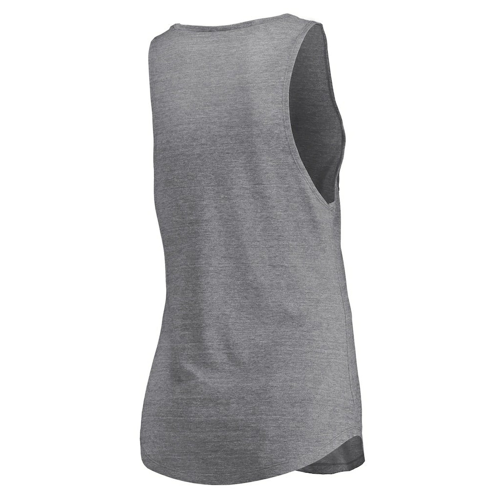 Heathered Gray Chicago Bulls Women's Quality Time Open Scoop Neck Tri-Blend Tank Top sale | NBA