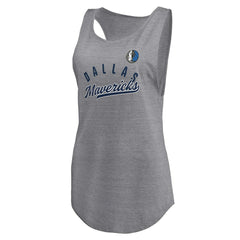 Heathered Gray Dallas Mavericks Women's Quality Time Open Scoop Neck Tri-Blend Tank Top sale | NBA