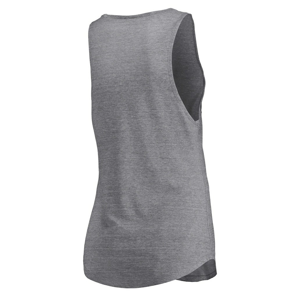 Heathered Gray Dallas Mavericks Women's Quality Time Open Scoop Neck Tri-Blend Tank Top sale | NBA
