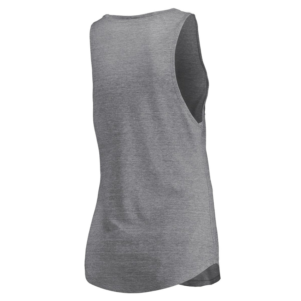 Heathered Gray Miami Heat Women's Quality Time Open Scoop Neck Tri-Blend Tank Top | NBA