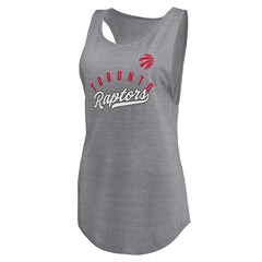 Heathered Gray Toronto Raptors Women's Quality Time Open Scoop Neck Tri-Blend Tank Top | NBA
