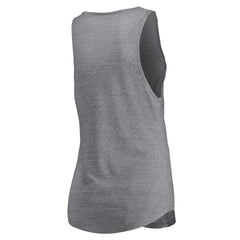 Heathered Gray Toronto Raptors Women's Quality Time Open Scoop Neck Tri-Blend Tank Top | NBA