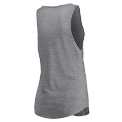 Heathered Gray Brooklyn Nets Women's Quality Time Open Scoop Neck Tri-Blend Tank Top | NBA