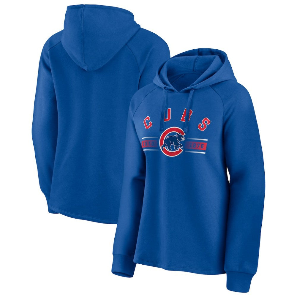 Chicago Cubs Fanatics Women's Perfect Play Raglan Pullover Hoodie - MLB Hoodies