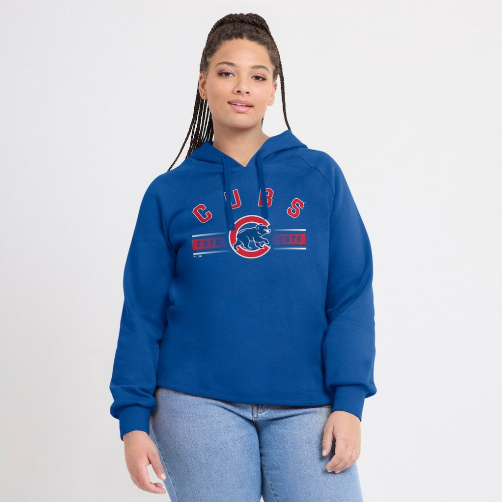 Chicago Cubs Fanatics Women's Perfect Play Raglan Pullover Hoodie - MLB Hoodies