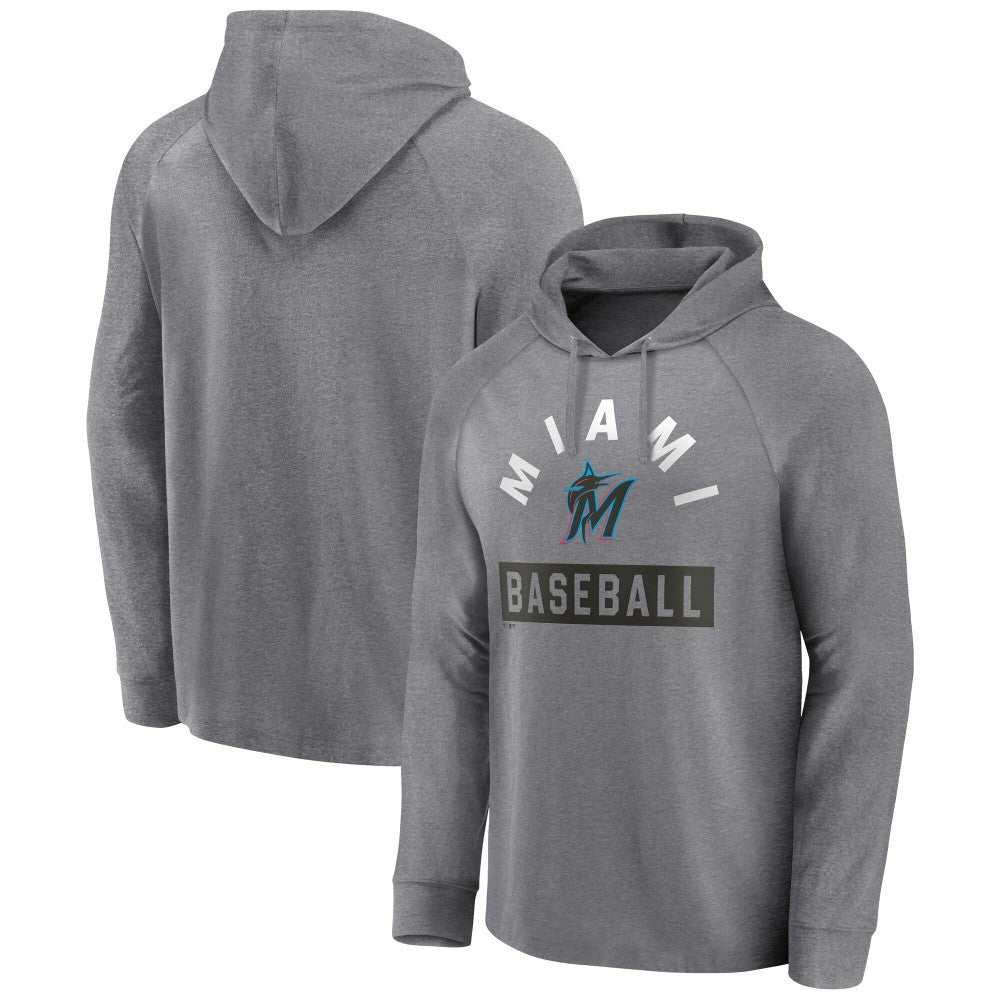 Miami Marlins Fanatics No Time Off Raglan Pullover Hoodie - MLB Hoodies