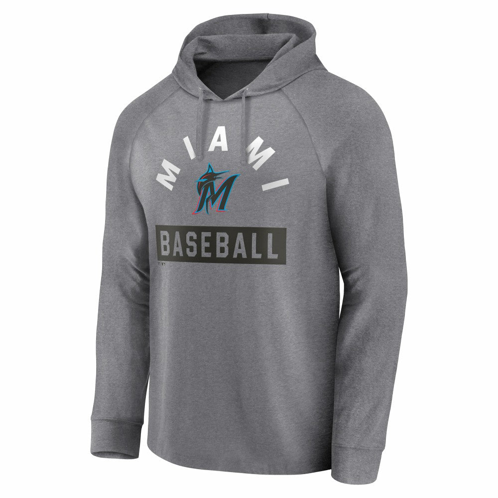 Miami Marlins Fanatics No Time Off Raglan Pullover Hoodie - MLB Hoodies