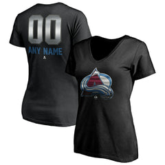Colorado Avalanche Women's Personalized Midnight Mascot Logo V-Neck T-Shirt -  NHL T-shirts