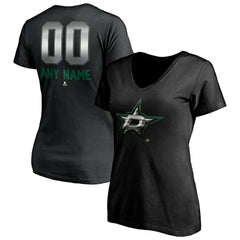 Dallas Stars Women's Personalized Midnight Mascot Logo V-Neck T-Shirt -  NHL T-shirts
