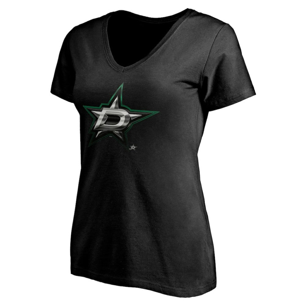 Dallas Stars Women's Personalized Midnight Mascot Logo V-Neck T-Shirt -  NHL T-shirts