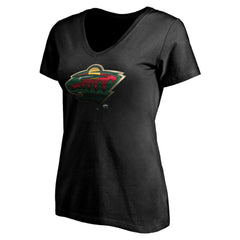 Minnesota Wild Women's Personalized Midnight Mascot Logo V-Neck T-Shirt -  NHL T-shirts