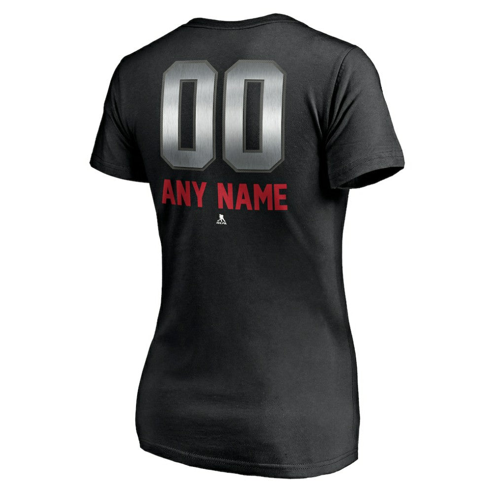 New Jersey Devils Women's Personalized Midnight Mascot Logo V-Neck T-Shirt -  NHL T-shirts