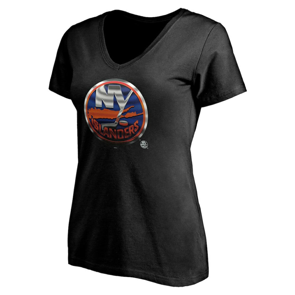 New York Islanders Women's Personalized Midnight Mascot Logo V-Neck T-Shirt -  NHL T-shirts
