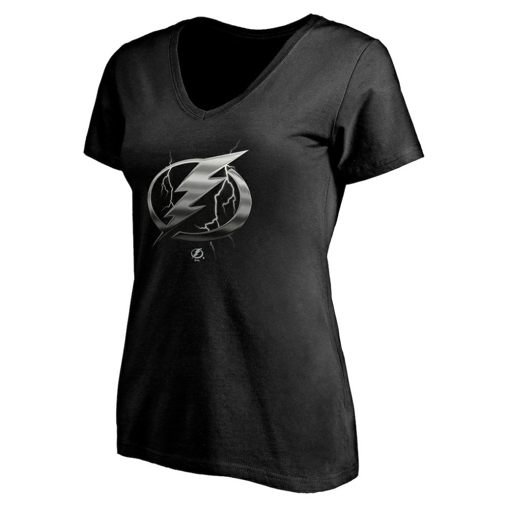 Tampa Bay Lightning Women's Personalized Midnight Mascot Logo V-Neck T-Shirt -  NHL T-shirts