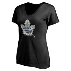 Toronto Maple Leafs Women's Personalized Midnight Mascot Logo V-Neck T-Shirt -  NHL T-shirts