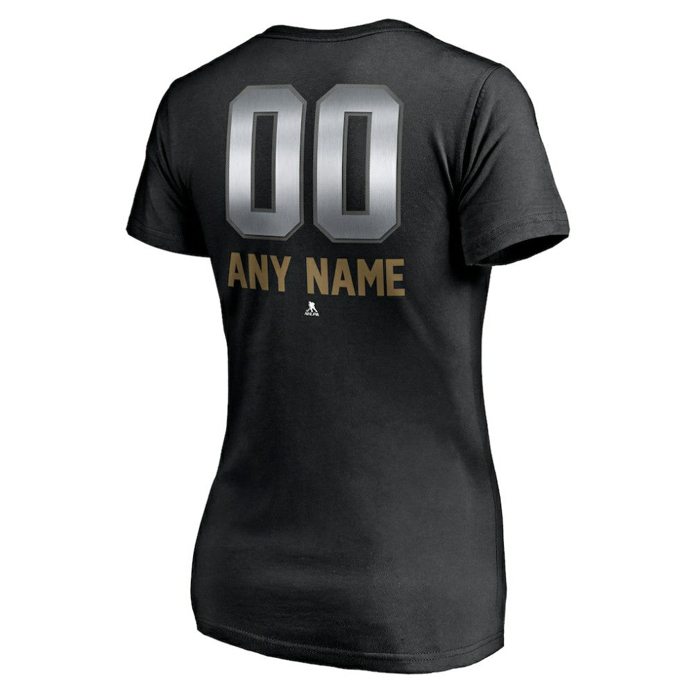 Vegas Golden Knights Women's Personalized Midnight Mascot Logo V-Neck T-Shirt -  NHL T-shirts