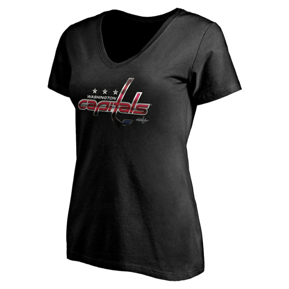 Washington Capitals Women's Personalized Midnight Mascot Logo V-Neck T-Shirt -  NHL T-shirts