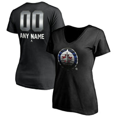 Winnipeg Jets Women's Personalized Midnight Mascot Logo V-Neck T-Shirt -  NHL T-shirts