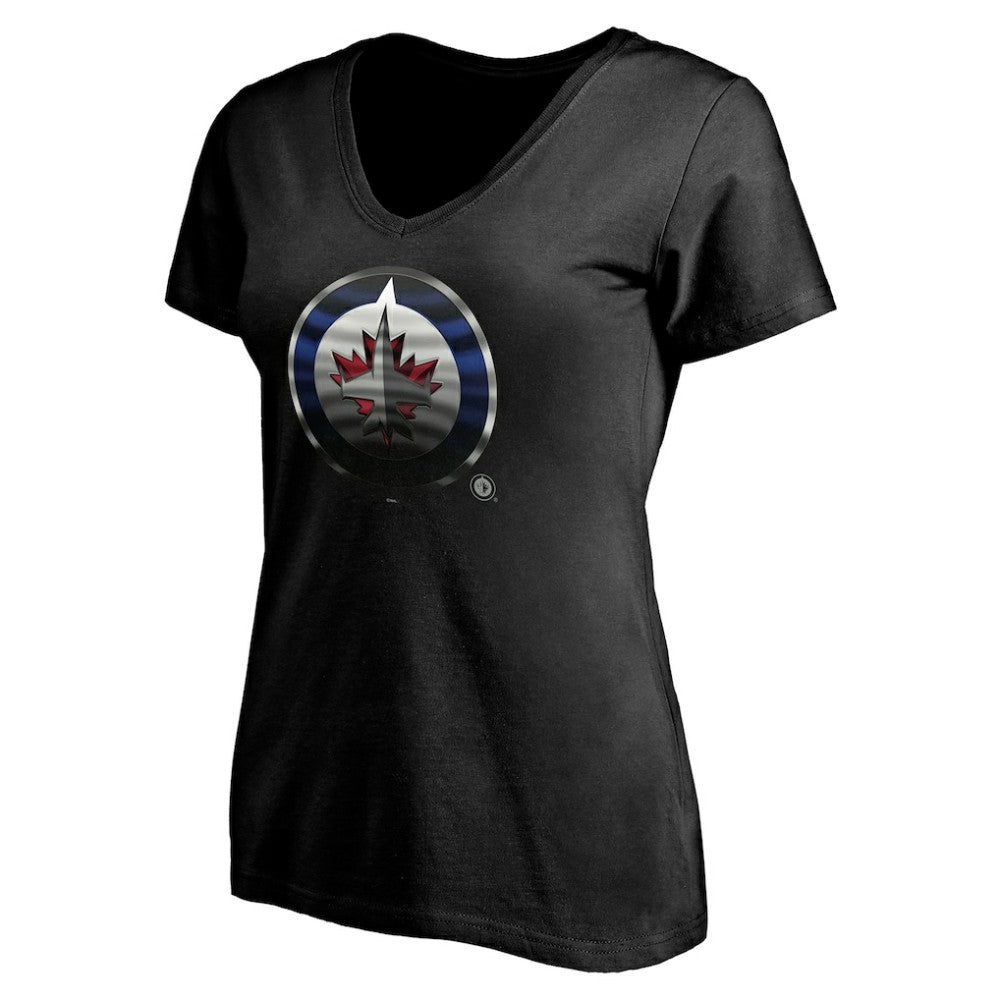 Winnipeg Jets Women's Personalized Midnight Mascot Logo V-Neck T-Shirt -  NHL T-shirts