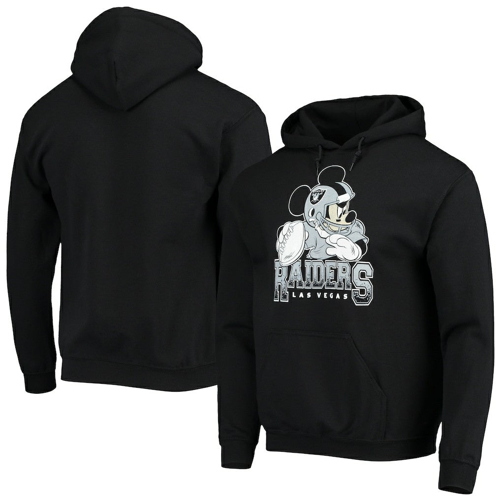 Las Vegas Raiders Junk Food Disney Mickey Quarterback Pullover Hoodie | NFL On sale