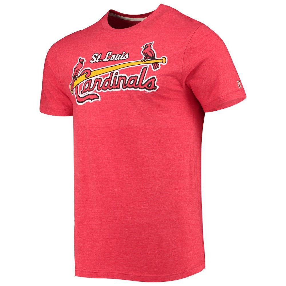 St. Louis Cardinals Homage Hand-Drawn Logo Tri-Blend T-Shirt - MLB T-shirts