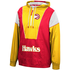 Red/Yellow Atlanta Hawks Hardwood Classics Highlight Reel Windbreaker Half-Zip Hoodie Jacket | NBA