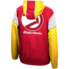 Red/Yellow Atlanta Hawks Hardwood Classics Highlight Reel Windbreaker Half-Zip Hoodie Jacket | NBA