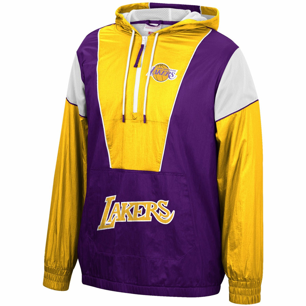 Purple/Gold Los Angeles Lakers Hardwood Classics Highlight Reel Windbreaker Half-Zip Hoodie Jacket | NBA