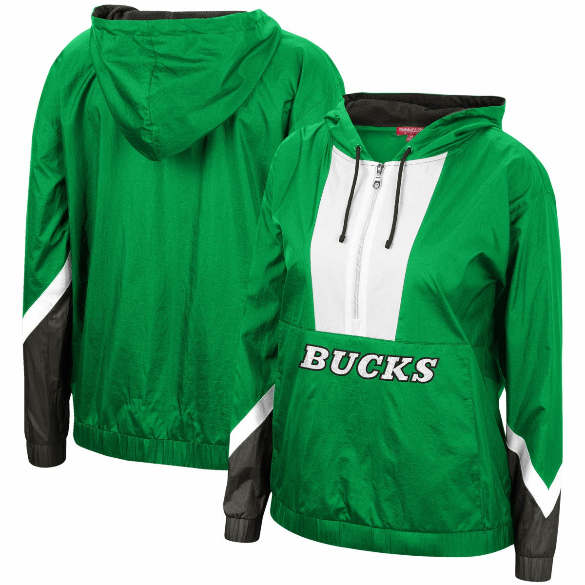Green Milwaukee Bucks Women's Half-Zip Windbreaker 2.0 Hoodie | NBA
