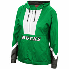 Green Milwaukee Bucks Women's Half-Zip Windbreaker 2.0 Hoodie | NBA