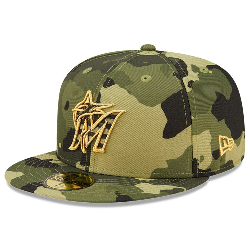 Miami Marlins New Era 2022 Armed Forces Day On-Field 59FIFTY Fitted Hat - MLB Hats