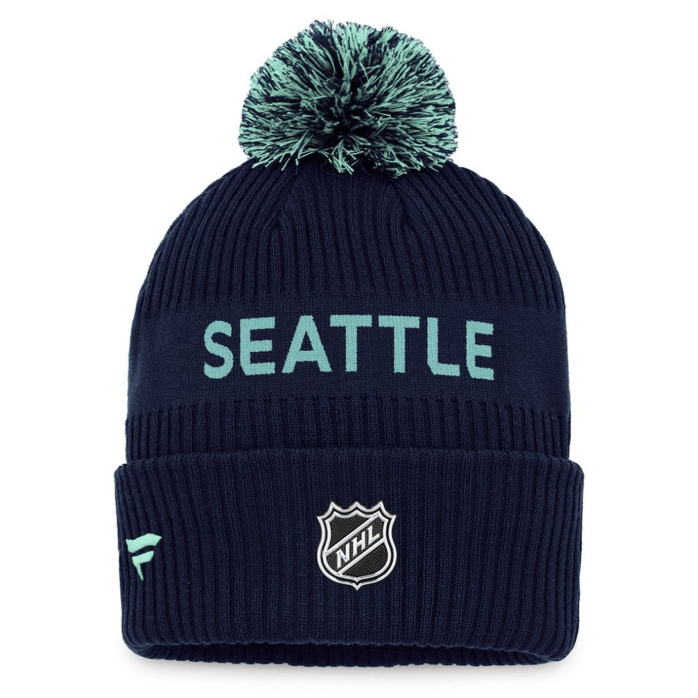 Seattle Kraken Fanatics 2022 NHL Draft Authentic Pro Cuffed Knit Hat with Pom -  NHL Hats