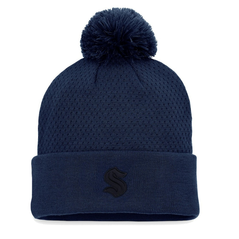 Seattle Kraken Fanatics Women's Authentic Pro Road Cuffed Knit Hat with Pom -  NHL Hats
