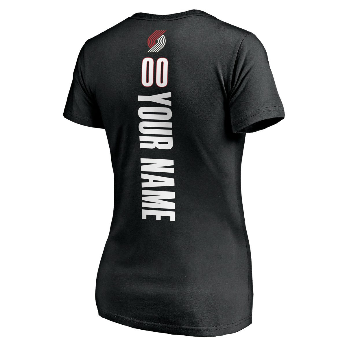Black Portland Trail Blazers Women's Personalized Playmaker Team V-Neck T-Shirt | NBA