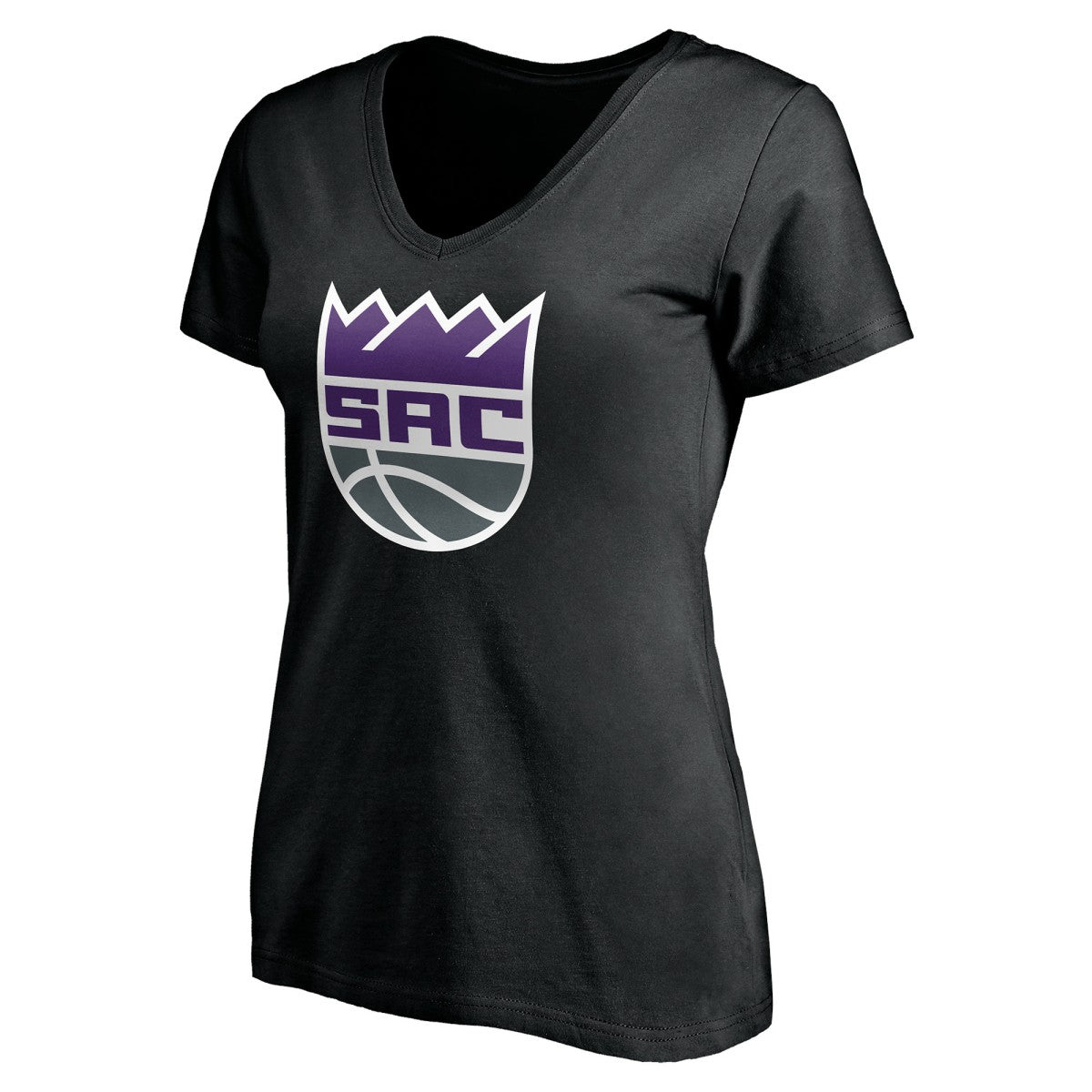 Black Sacramento Kings Women's Personalized Playmaker Team V-Neck T-Shirt | NBA