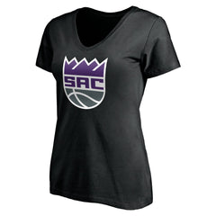 Black Sacramento Kings Women's Personalized Playmaker Team V-Neck T-Shirt | NBA