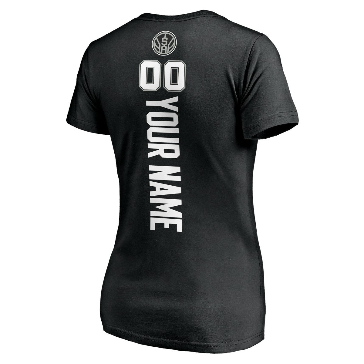 Black San Antonio Spurs Women's Personalized Playmaker Team V-Neck T-Shirt | NBA