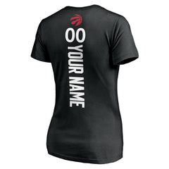 Black Toronto Raptors Women's Personalized Playmaker Team V-Neck T-Shirt | NBA