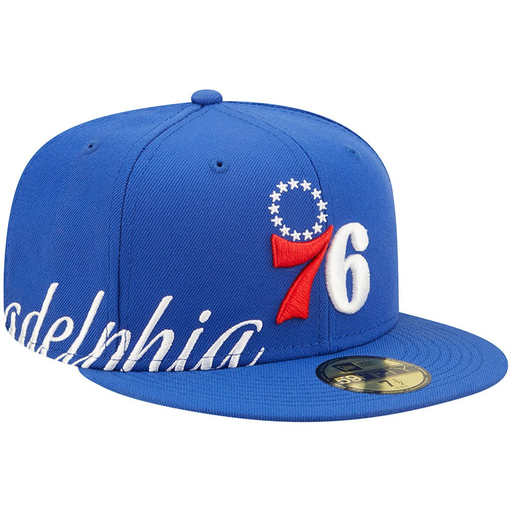Royal Philadelphia 76ers Side Split 59FIFTY Fitted Hat | NBA