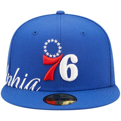 Royal Philadelphia 76ers Side Split 59FIFTY Fitted Hat | NBA