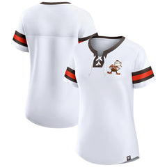 Cleveland Browns Women's Brownie The Elf Gridiron Classics Sunday Best Lace-Up T-Shirt | NFL Near me