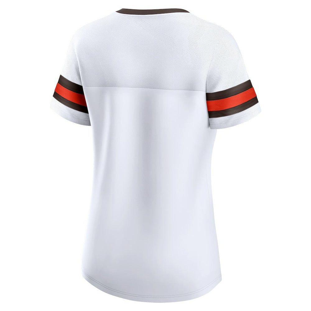 Cleveland Browns Women's Brownie The Elf Gridiron Classics Sunday Best Lace-Up T-Shirt | NFL Near me