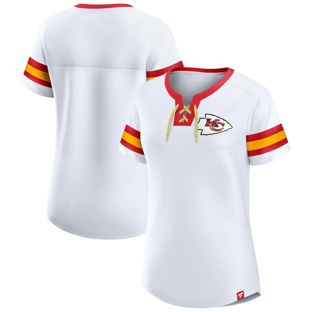Kansas City Chiefs Women's Sunday Best Lace-Up T-Shirt | NFL Near me