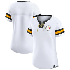 Pittsburgh Steelers Women's Sunday Best Lace-Up T-Shirt | NFL Online