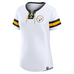 Pittsburgh Steelers Women's Sunday Best Lace-Up T-Shirt | NFL Online