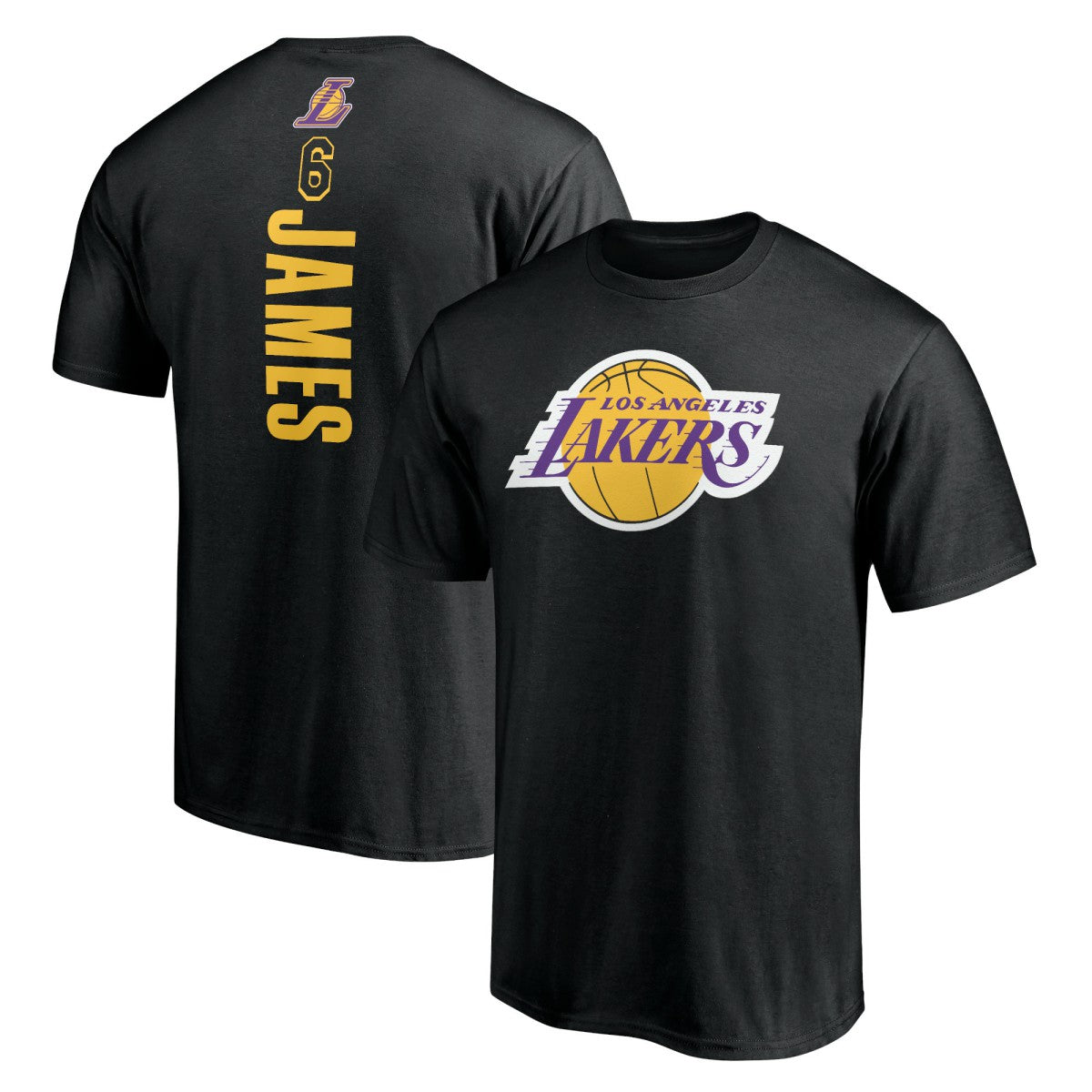 Black LeBron James Los Angeles Lakers #6 Playmaker Name & Number T-Shirt | NBA