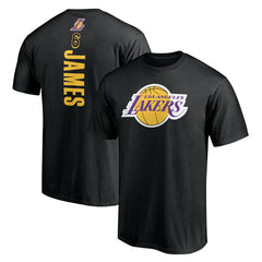 Black LeBron James Los Angeles Lakers #6 Playmaker Name & Number T-Shirt | NBA