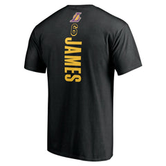 Black LeBron James Los Angeles Lakers #6 Playmaker Name & Number T-Shirt | NBA