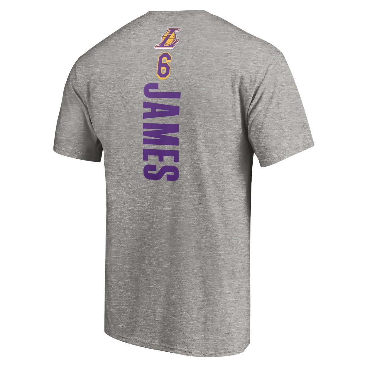 Heathered Gray LeBron James Los Angeles Lakers #6 Playmaker Name & Number T-Shirt | NBA